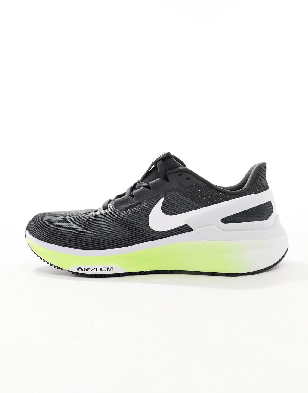 Nike Structure 25 sneakers in black and volt green  Product Image