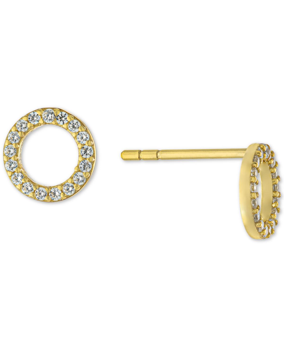 Giani Bernini Cubic Zirconia Circle Stud Earrings in Gold-Plated Sterling Silver, Created for Macys Product Image