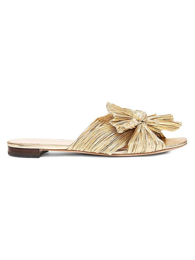 Womens Daphne Flat Metallic Leather Sandals Product Image