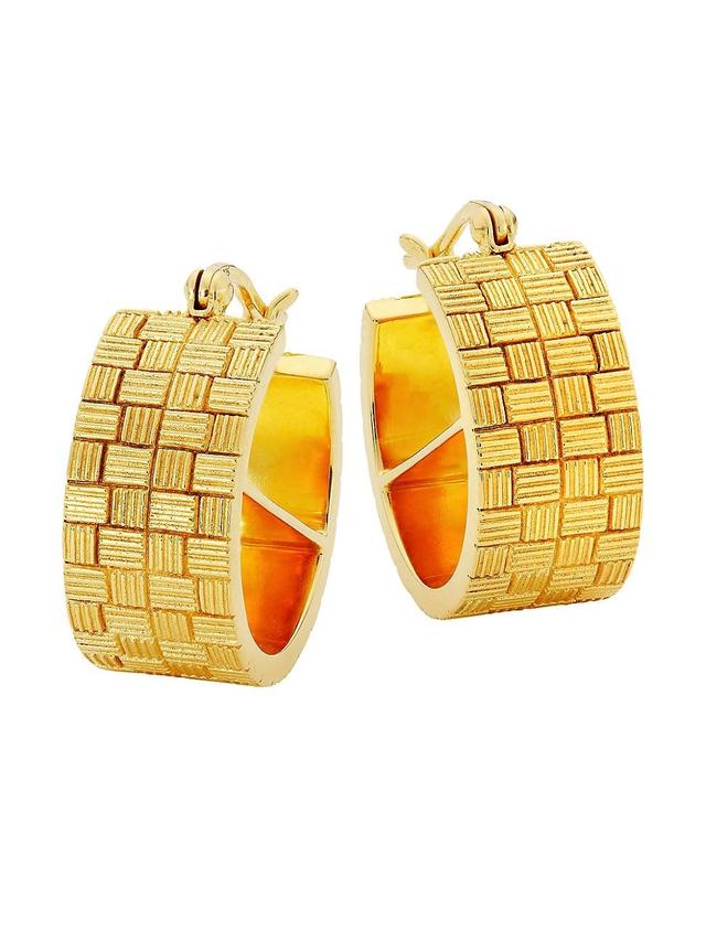 Womens Love Defined 2.0 18K Gold-Plated Woven Bar Hoop Earrings - Gold Product Image