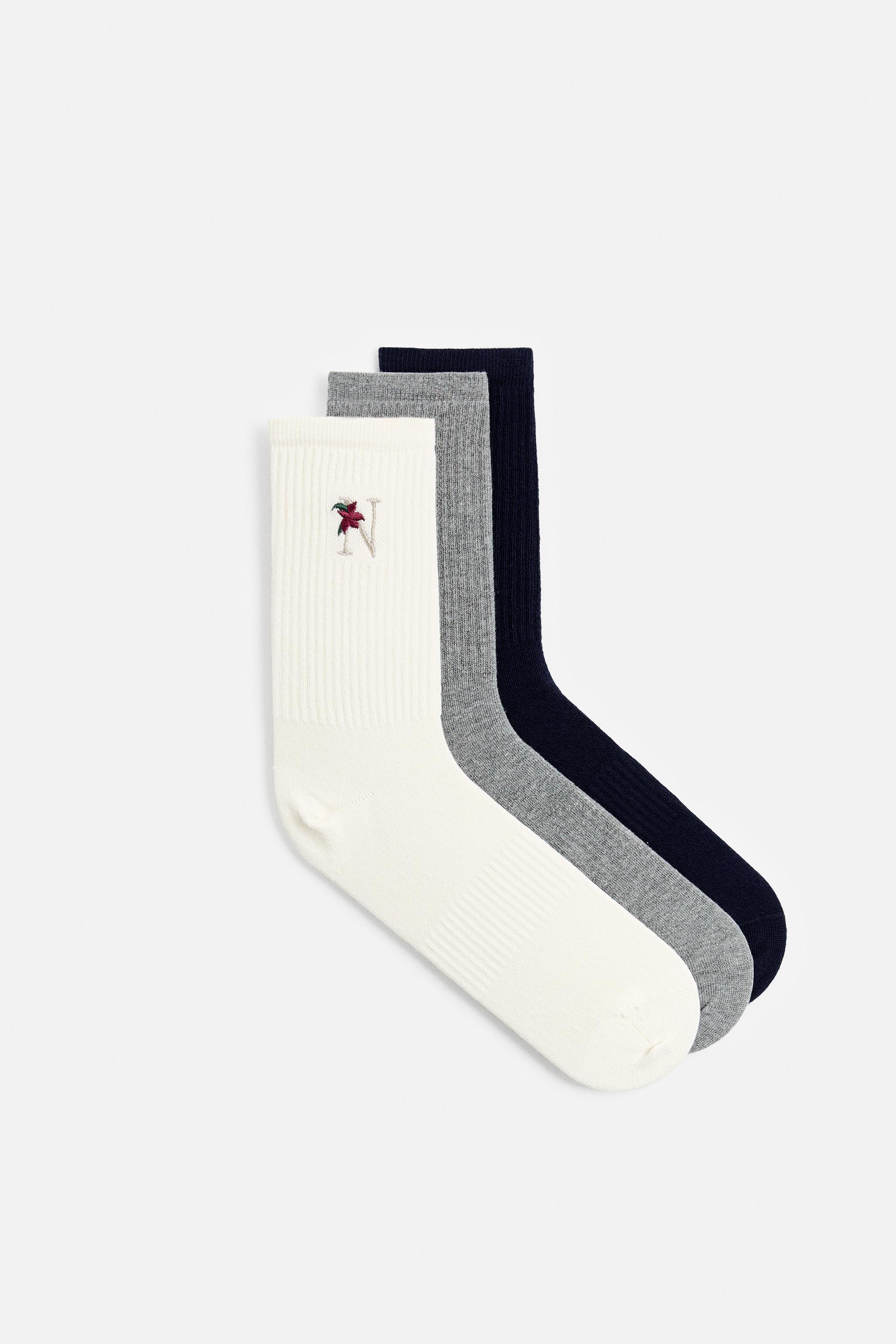 3-PACK OF COMBINATION EMBROIDERED SOCKS Product Image