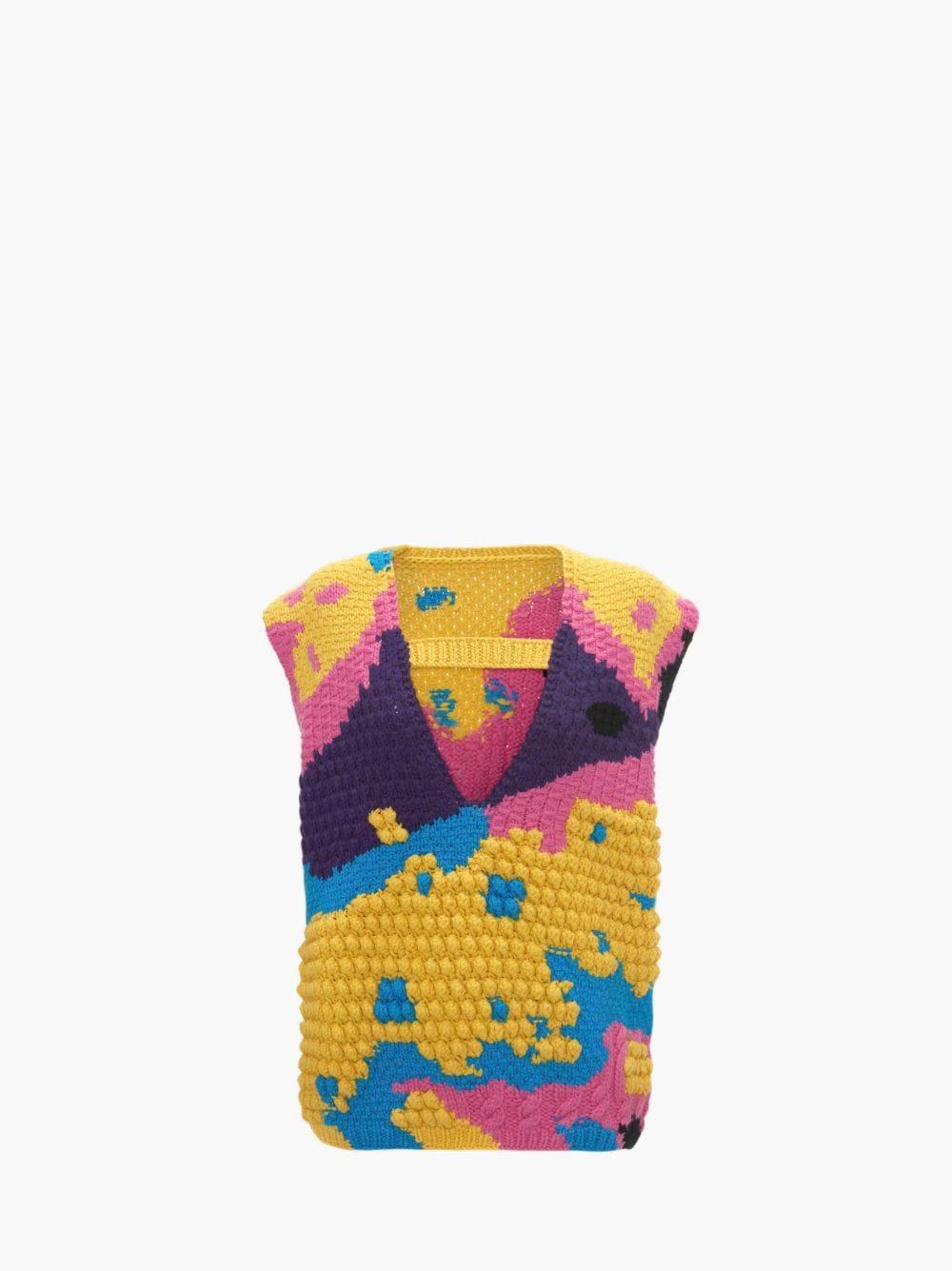 TEXTURED V CUT-OUT VEST in yellow | JW Anderson US  Product Image