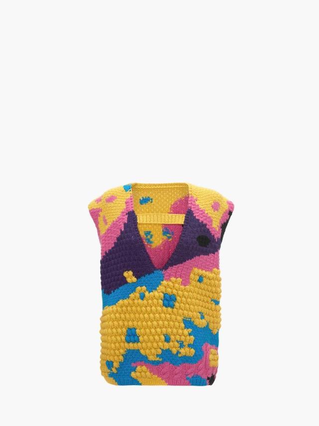 TEXTURED V CUT-OUT VEST in yellow | JW Anderson US  Product Image