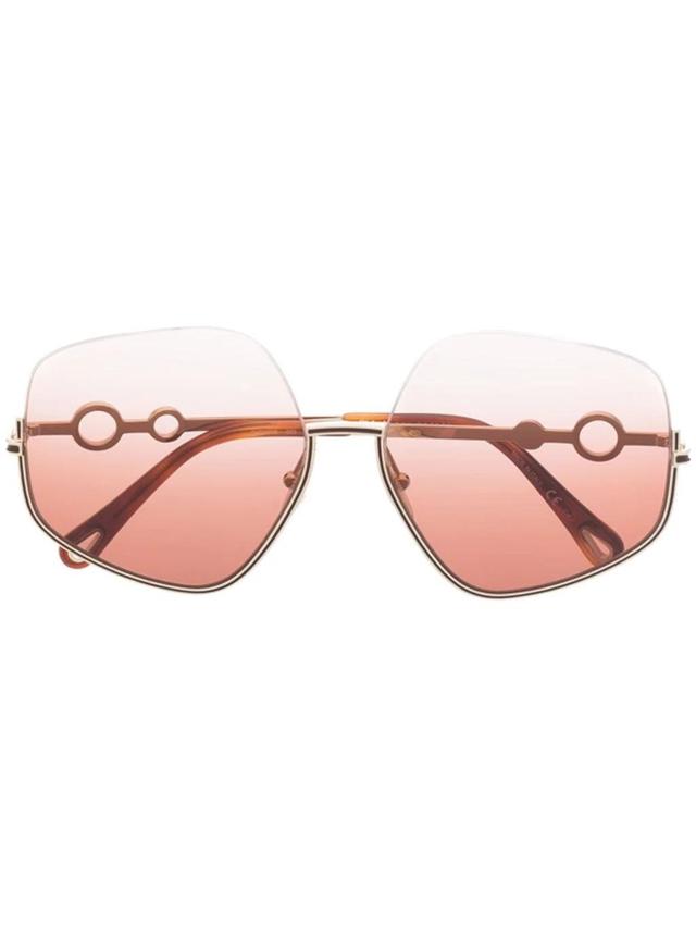 Oversized-frame Gradient Sunglasses In Gold Product Image