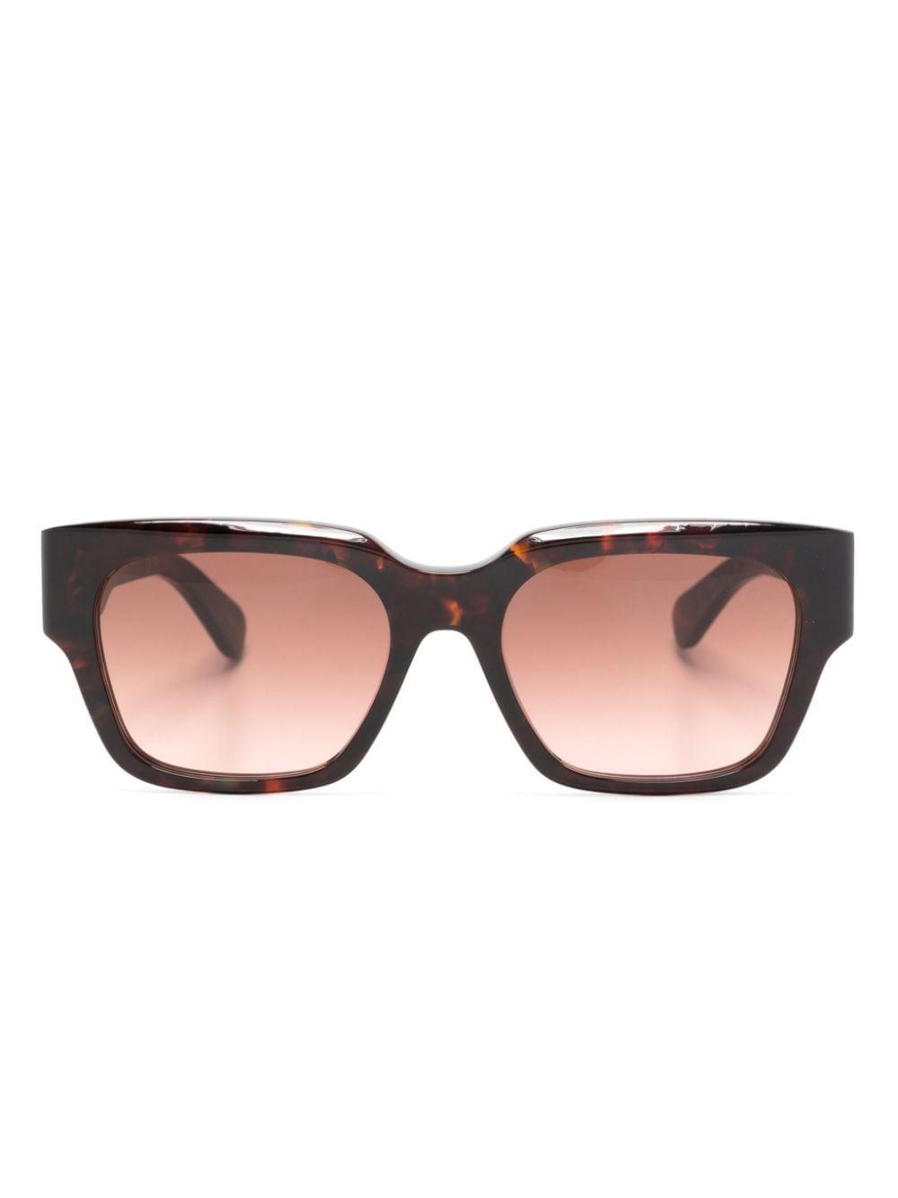 Logo-print Square-frame Sunglasses In Braun Product Image