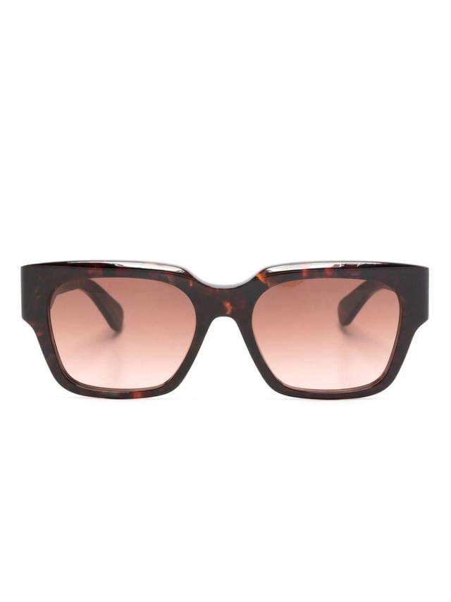 Logo-print Square-frame Sunglasses In Braun Product Image