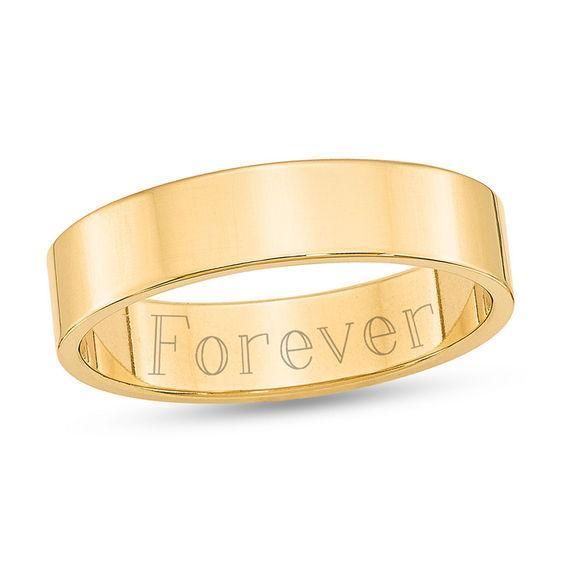 Men's 5.0mm Flat Engravable Wedding Band (1 Line) Product Image