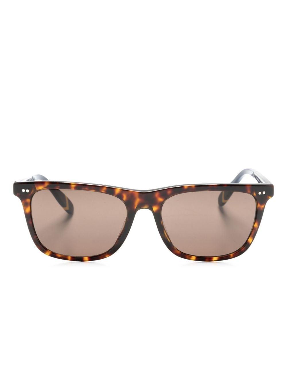 Tortoiseshell-effect Square-frame Sunglasses In Brown Product Image