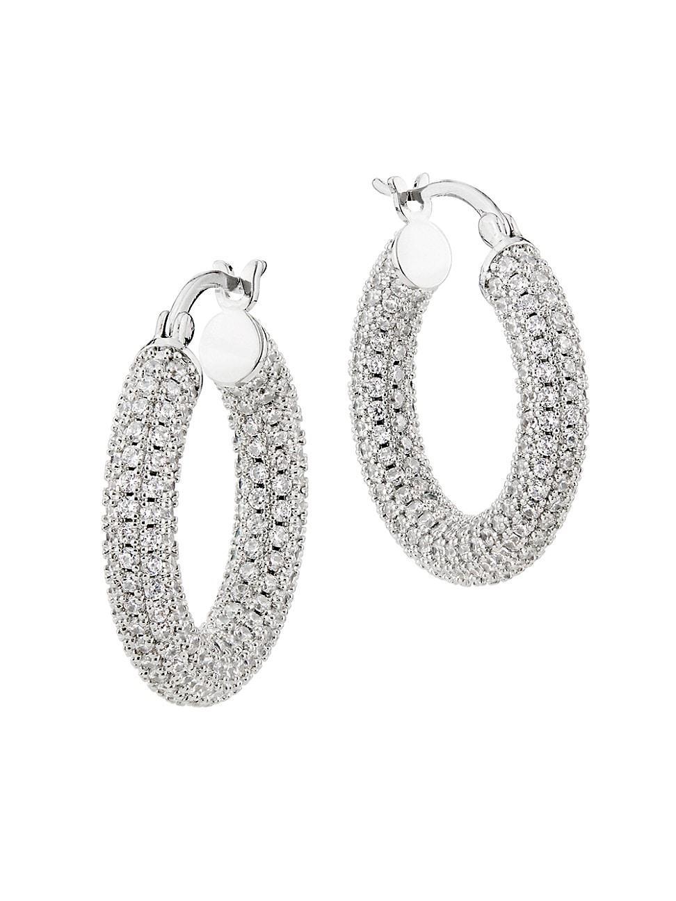 Womens Dominique14K Gold-Plated & Cubic Zirconia Hoop Earrings Product Image