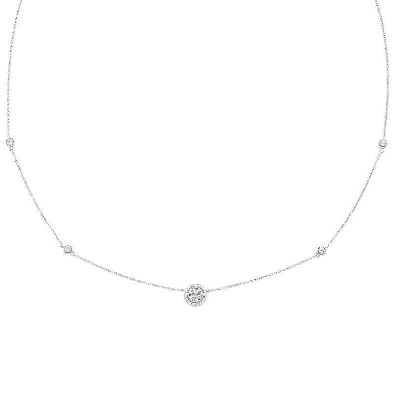 Boston Bay Diamonds Sterling Silver Lab-Grown White Sapphire Necklace, Womens Product Image