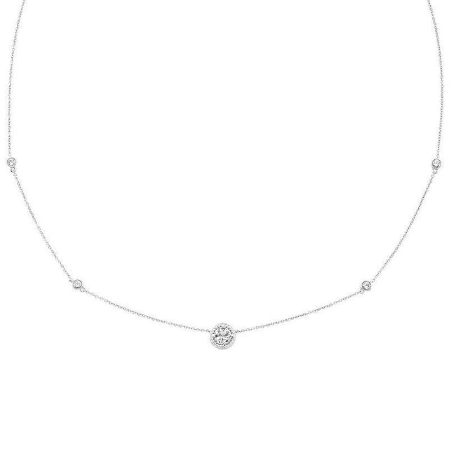 Boston Bay Diamonds Sterling Silver Lab-Grown White Sapphire Necklace, Womens Product Image