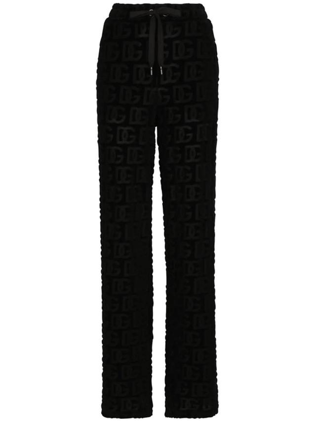 Logo-embossed Wide-leg Trousers In Black Product Image