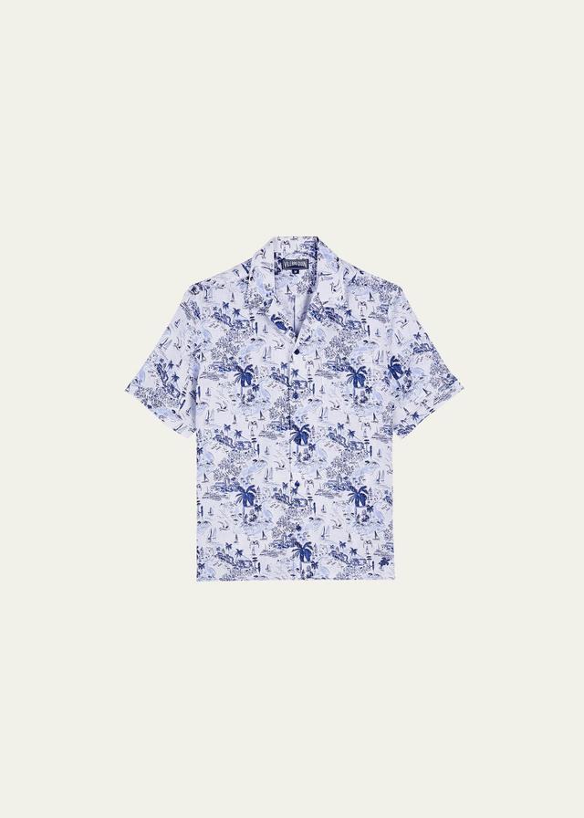 Mens Charli Graphic Linen Camp Shirt Product Image