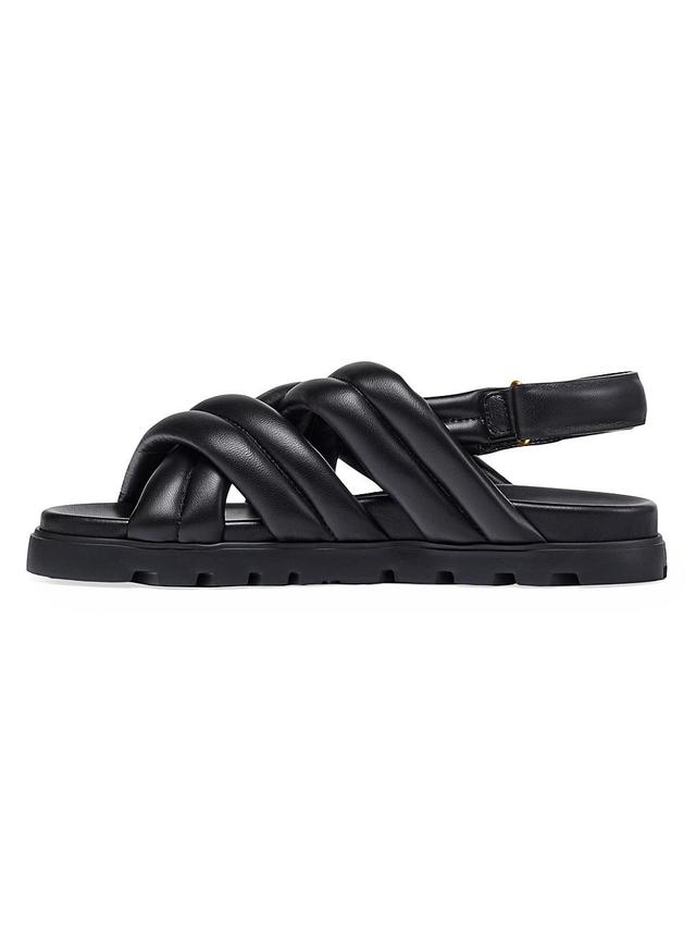 Mens Leather Flat Sandals Product Image