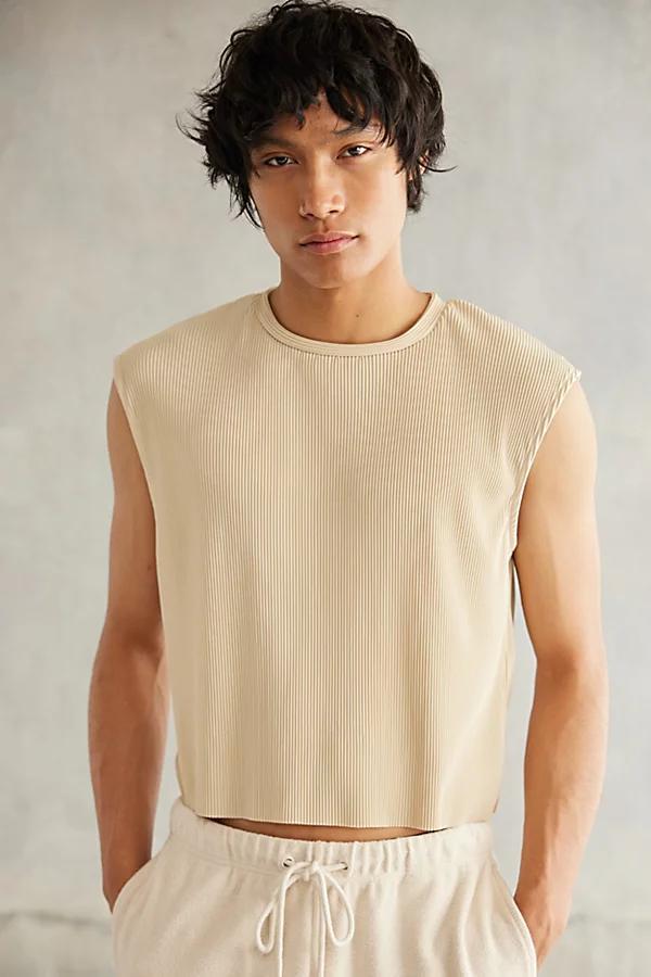 Standard Cloth Boxy Plisse Tank Top Mens at Urban Outfitters Product Image