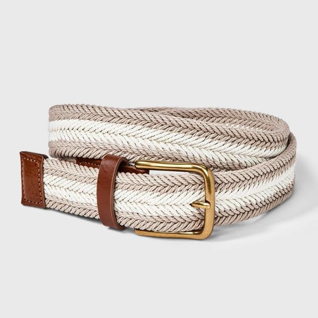 Mens Webbed Belt - Goodfellow & Co Off-White L Product Image