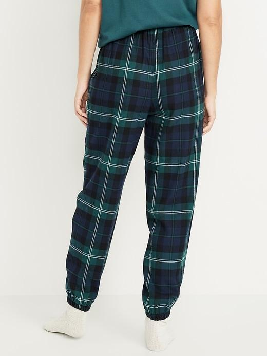 High-Waisted Flannel Pajama Joggers Product Image