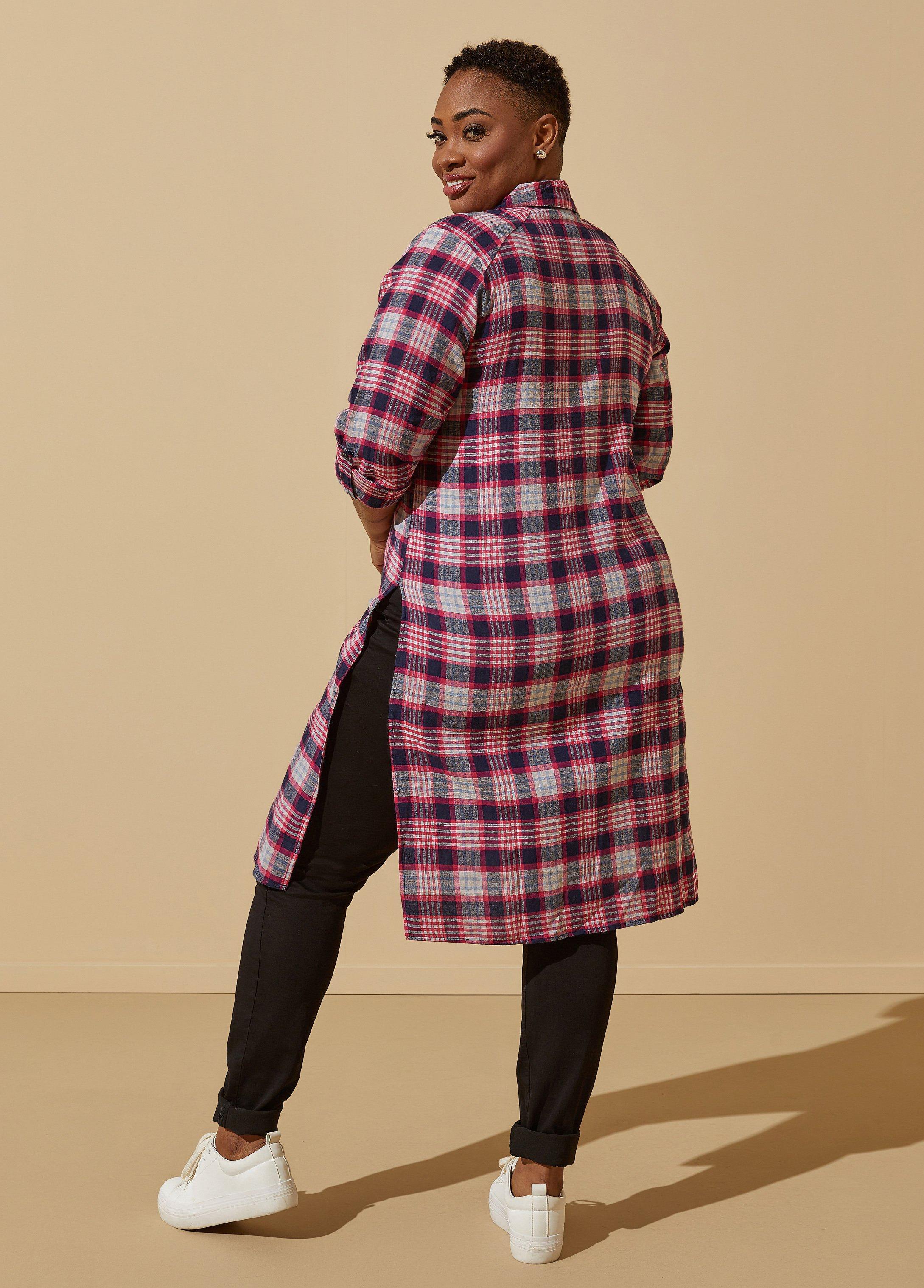 Plaid Duster Shirt Product Image