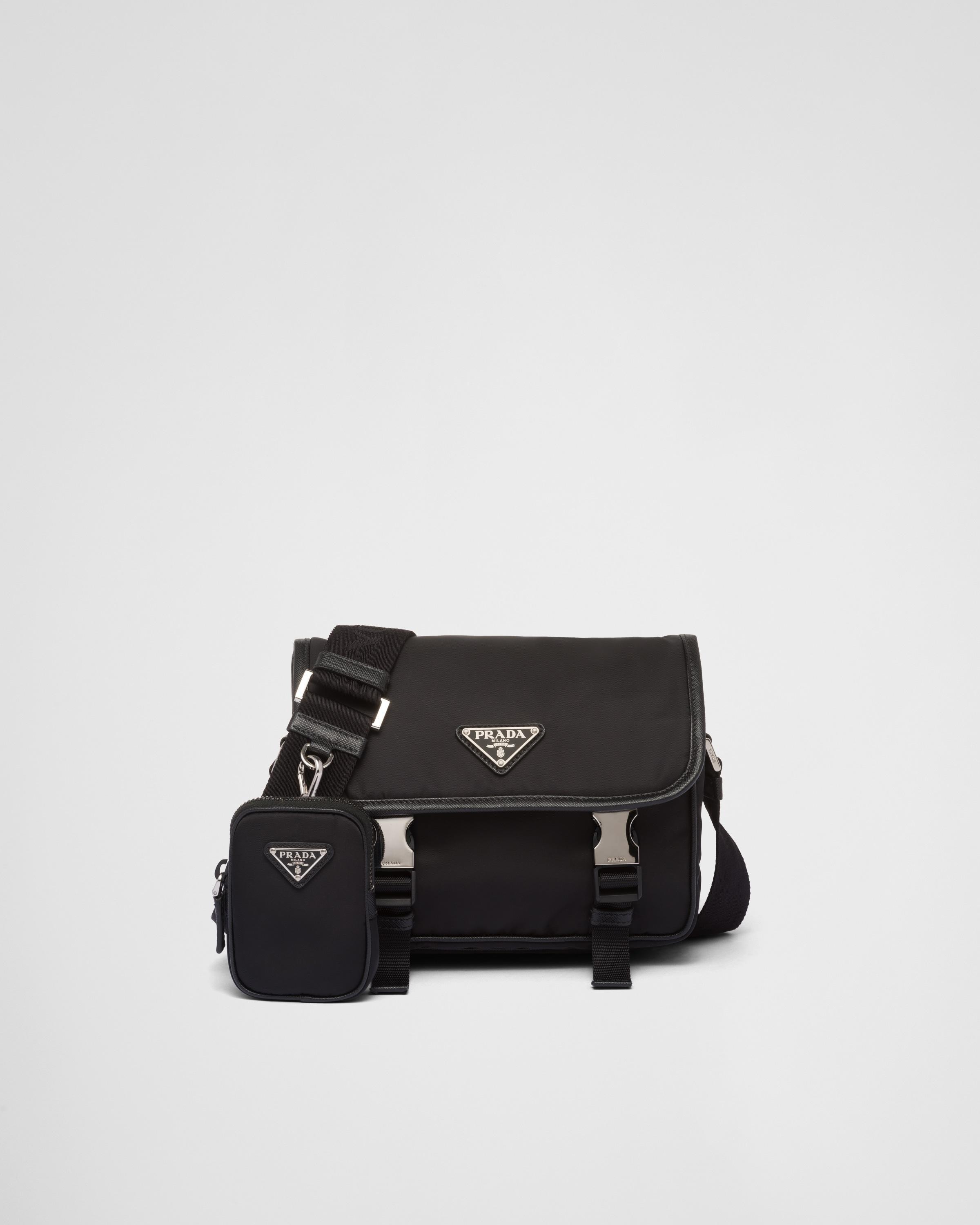 Re-Nylon and Saffiano leather shoulder bag Product Image