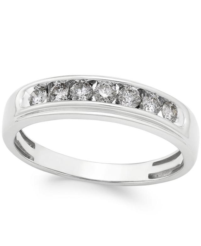 Mens Diamond Band (1/2 ct. t.w.) in 10k White Gold Product Image