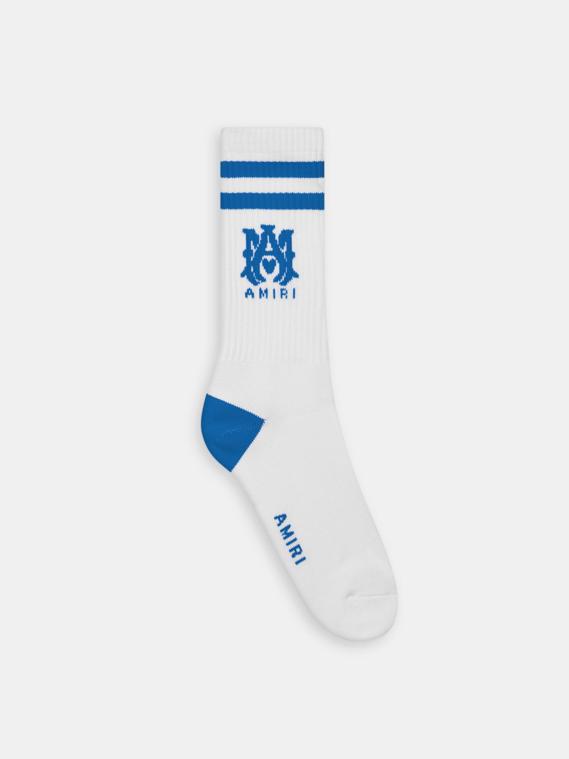 MA STRIPE SOCKS - White Blue Male Product Image