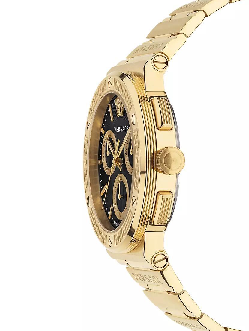 Greca Logo Chrono IP Yellow Gold Chronograph Bracelet Watch Product Image