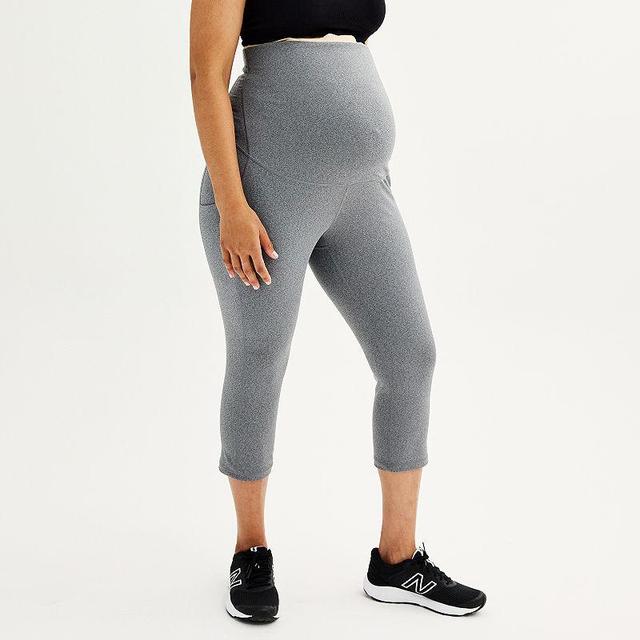 Maternity Tek Gear Ultrastretch High Rise Capri Leggings, Womens Grey Product Image