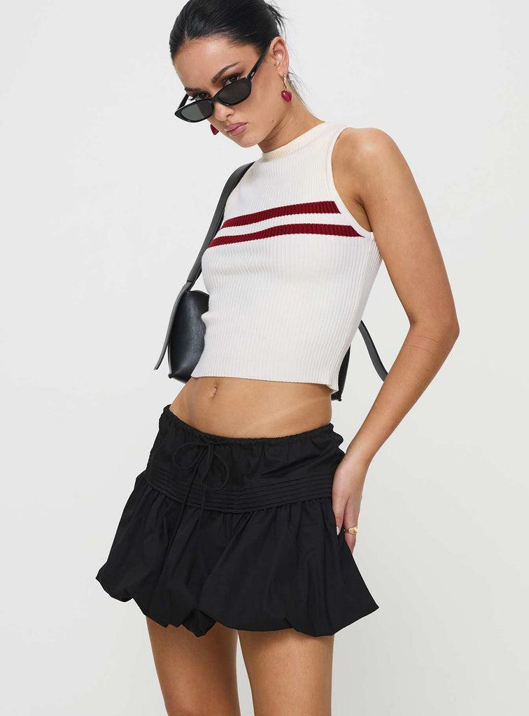 Dear London Bubble Hem Mini Skirt Black Product Image