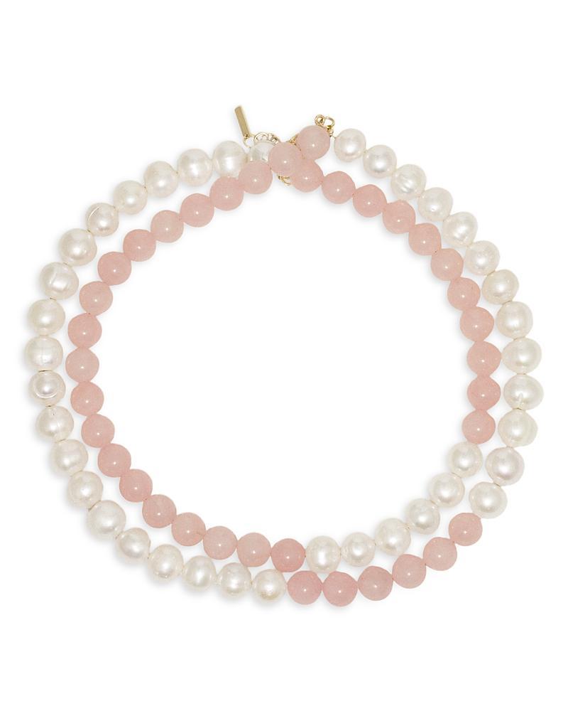 Completedworks Gemstone & Cultured Freshwater Pearl Beaded Collar Necklace in 14K Gold Plated Sterling Silver, 14.5 Product Image