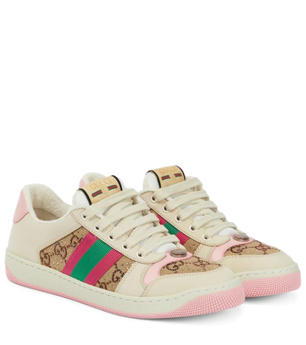 Crystal-embellished Gg Screener Sneakers In Multicolor,pink Product Image