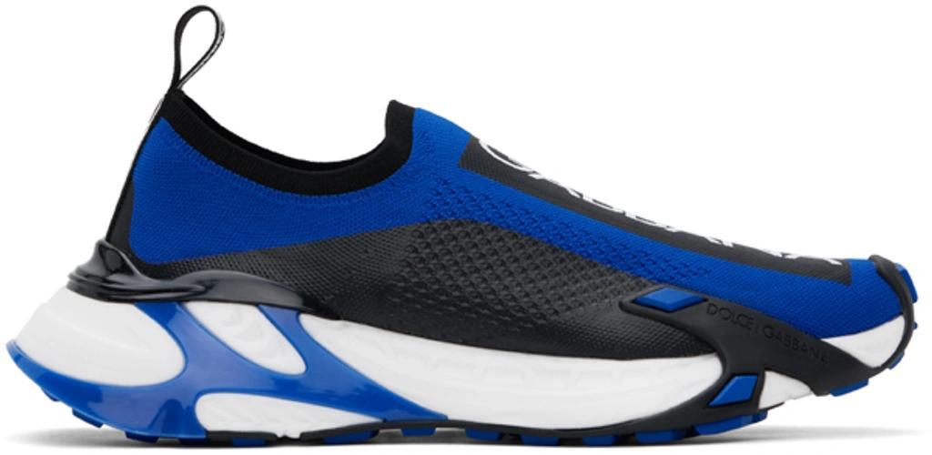 Black & Blue Stretch Mesh Fast Sneakers In Blue Bianco Product Image