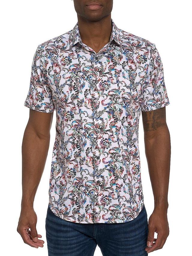 Robert Graham Monsoon Short Sleeve Stretch Button-Up Shirt Product Image