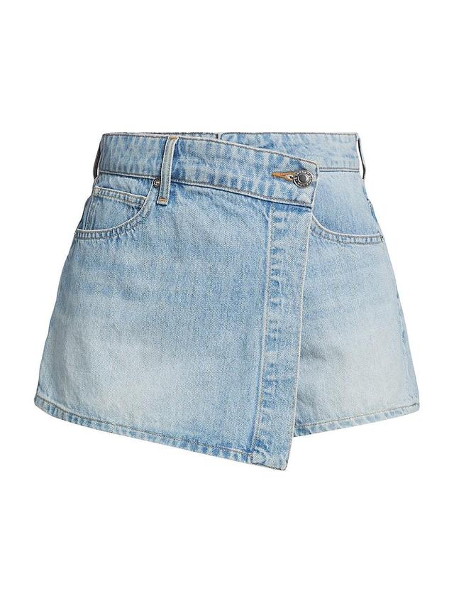 Womens Winnie Cotton Denim Asymmetric Skort Product Image