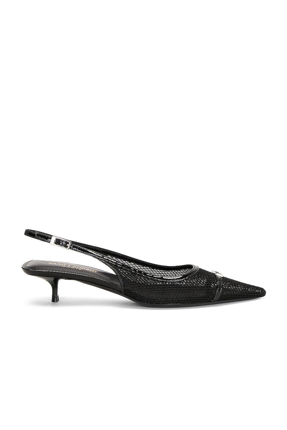 Saint Laurent Oxalis Slingback Buckle Pump Black. (also in 36.5, 38, 38.5). Product Image