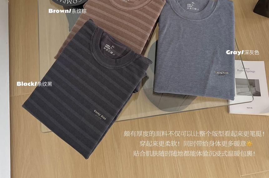 Long-Sleeve Round Neck Slim Fit T-Shirt Product Image