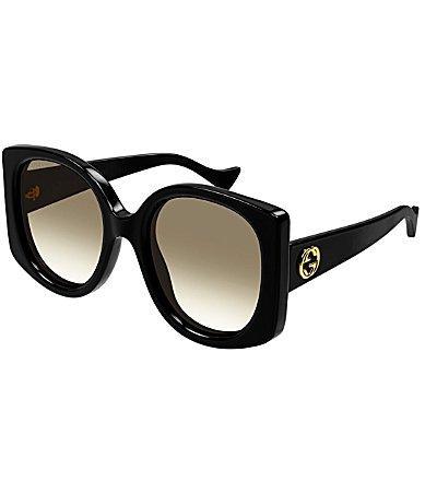 Gucci Womens GG1257SA 56mm Havana Round Butterfly Sunglasses Product Image