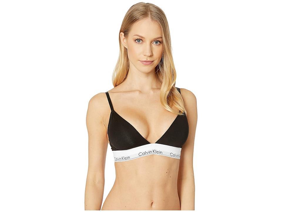 Calvin Klein Modern Cotton Light Lined Triangle Bralette QF5650, Womens Black Product Image