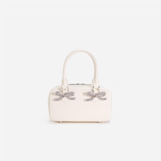 Cream Leather Mini Tote Bag Product Image