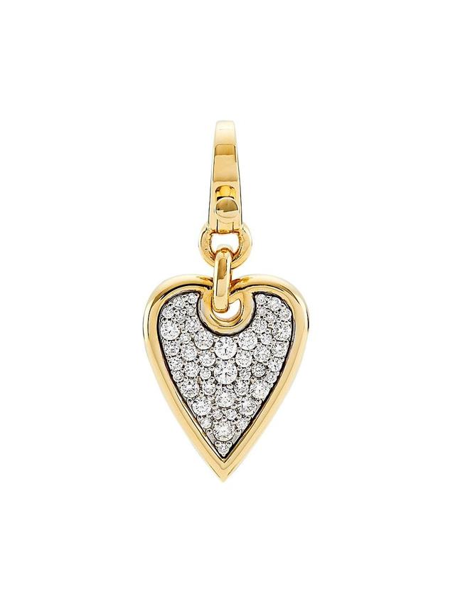 Womens 14K Yellow Gold & 0.57 TCW Natural Diamond Elongated Heart Pendant Product Image