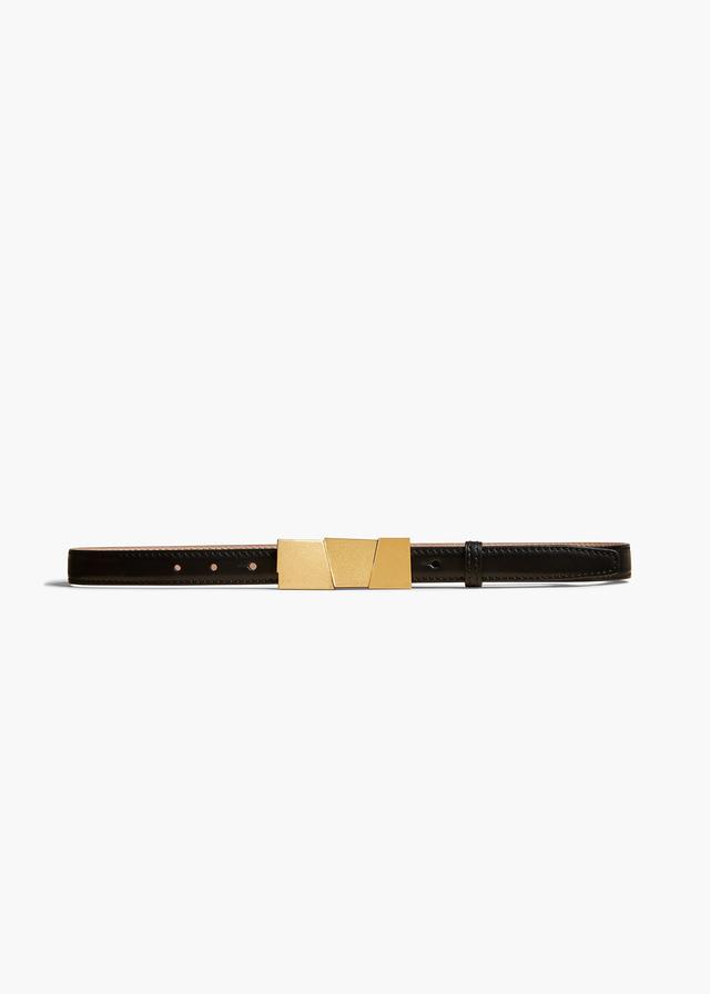 Small Axel Belt in Black Leather with Gold Product Image