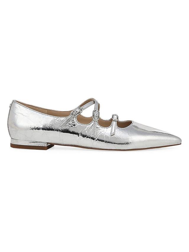 Womens Cass Metallic Leather Flats Product Image