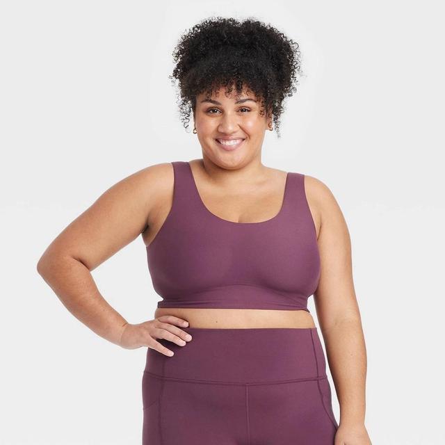 Womens Everyday Soft Medium Support Longline Sports Bra - All In Motion Dark Purple 3X Product Image