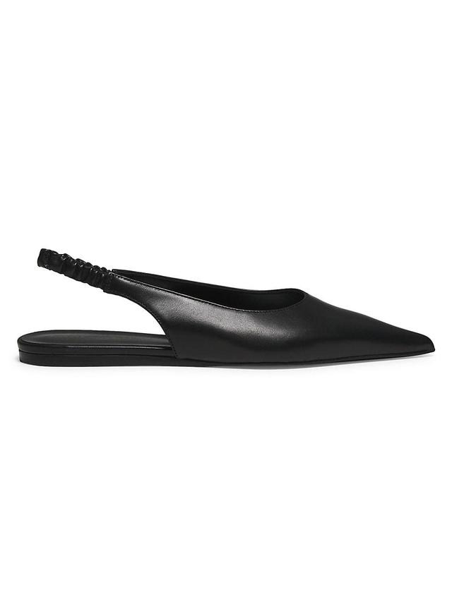 Womens Spike Leather Slingback Flats Product Image