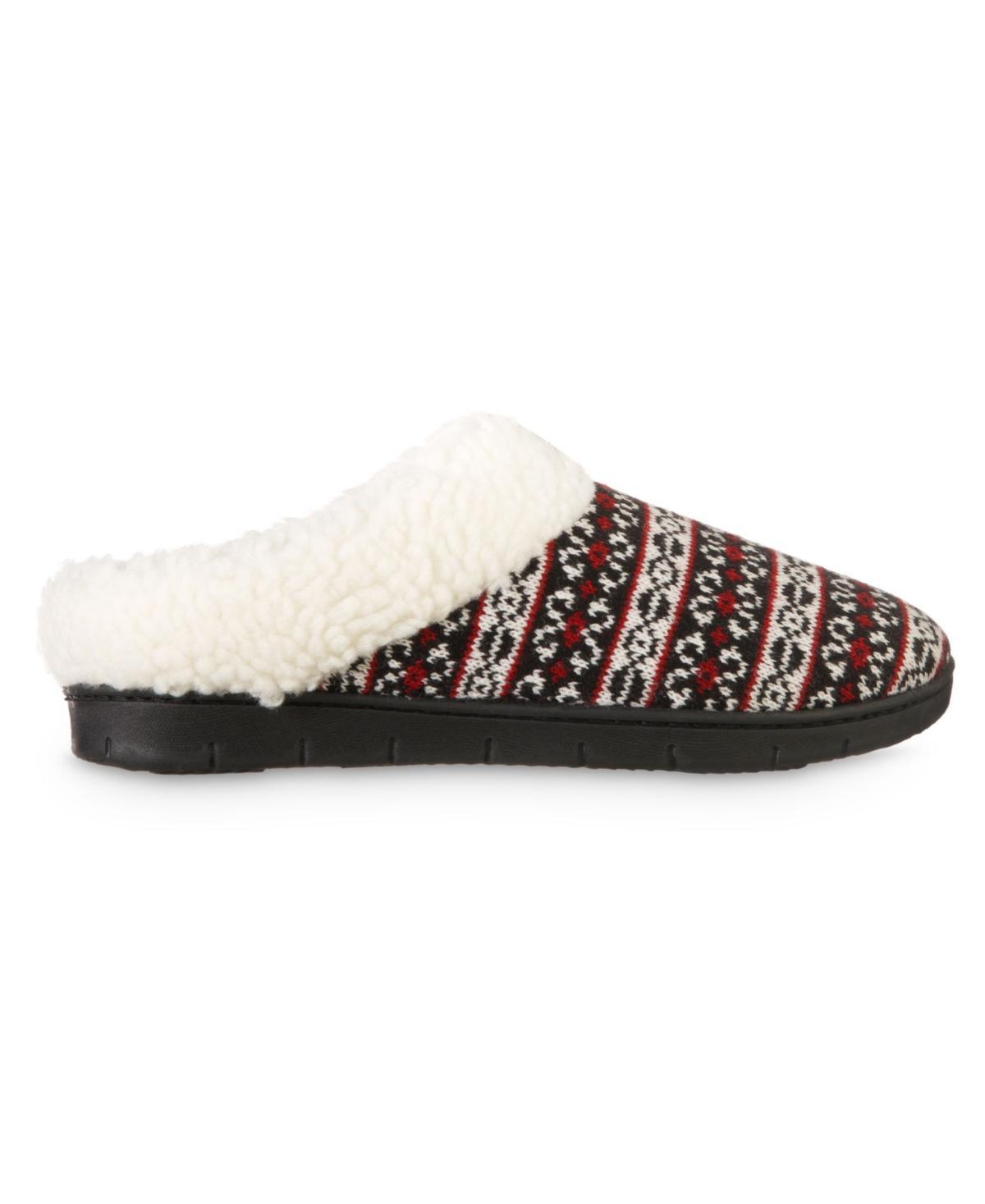 Isotoner Signature Womens Fairisle Knit Braelyn Hoodback Slippers Product Image