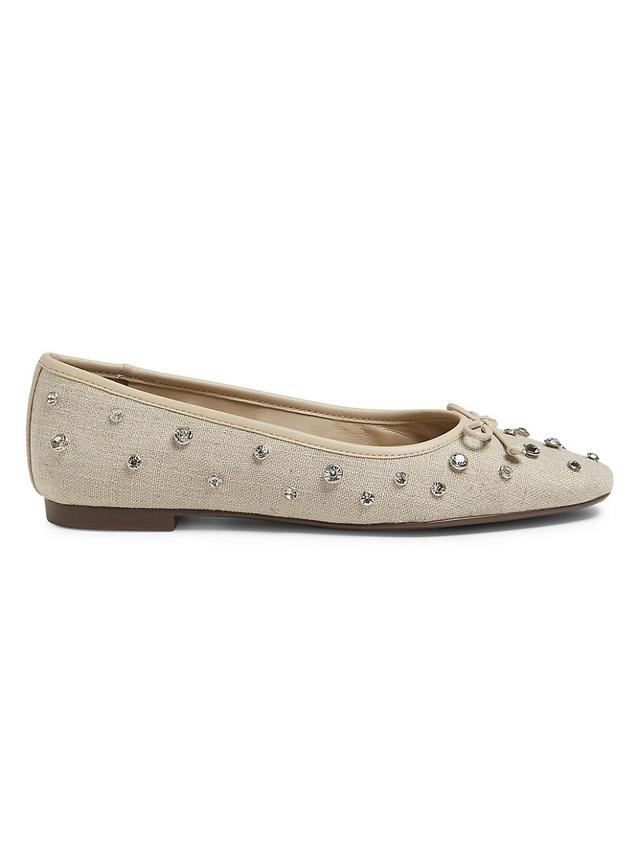 Womens Arissa Shine Embellished Canvas Ballet Flats Product Image