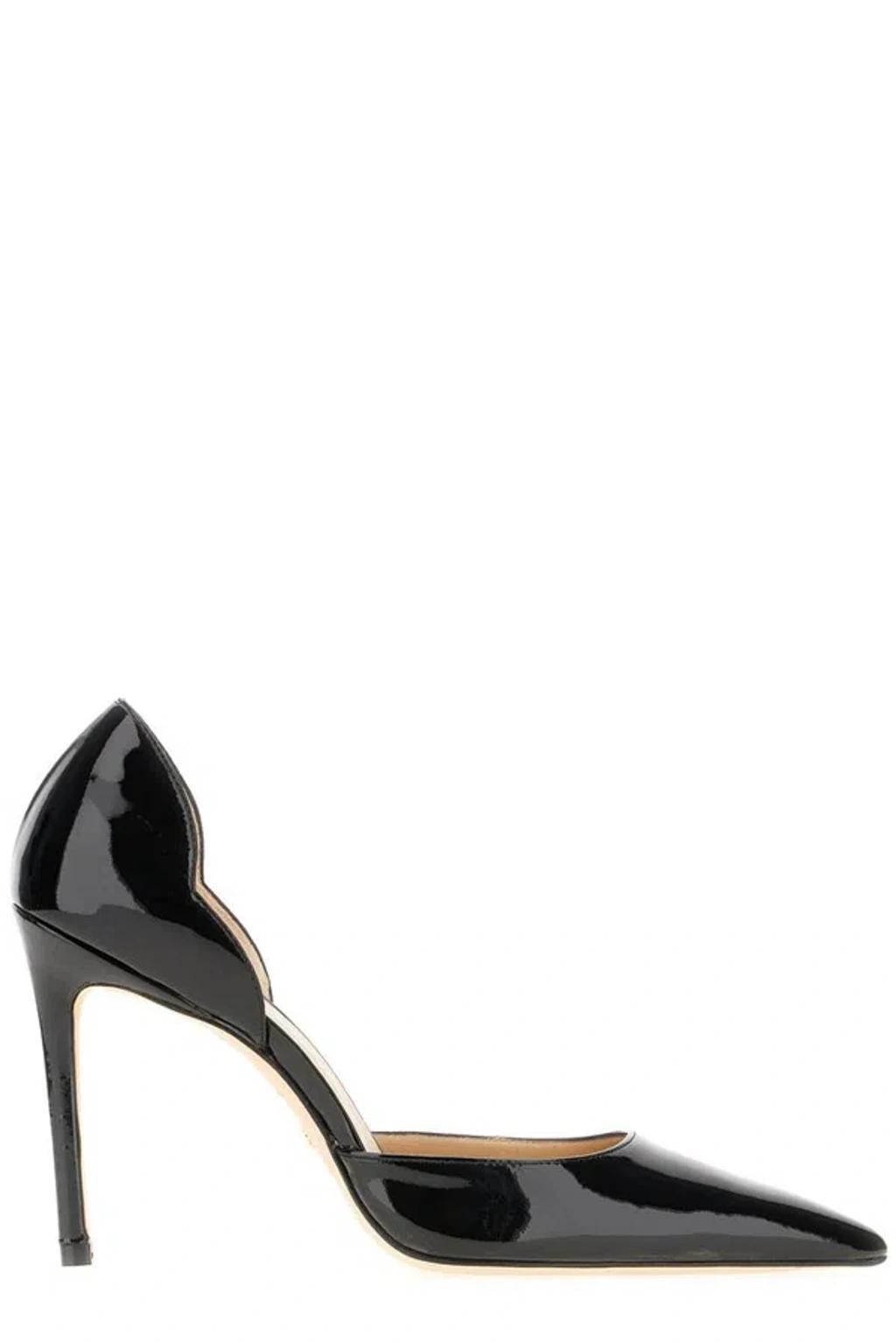 STUART WEITZMAN Scallop Pointed Toe Pumps In Black Product Image