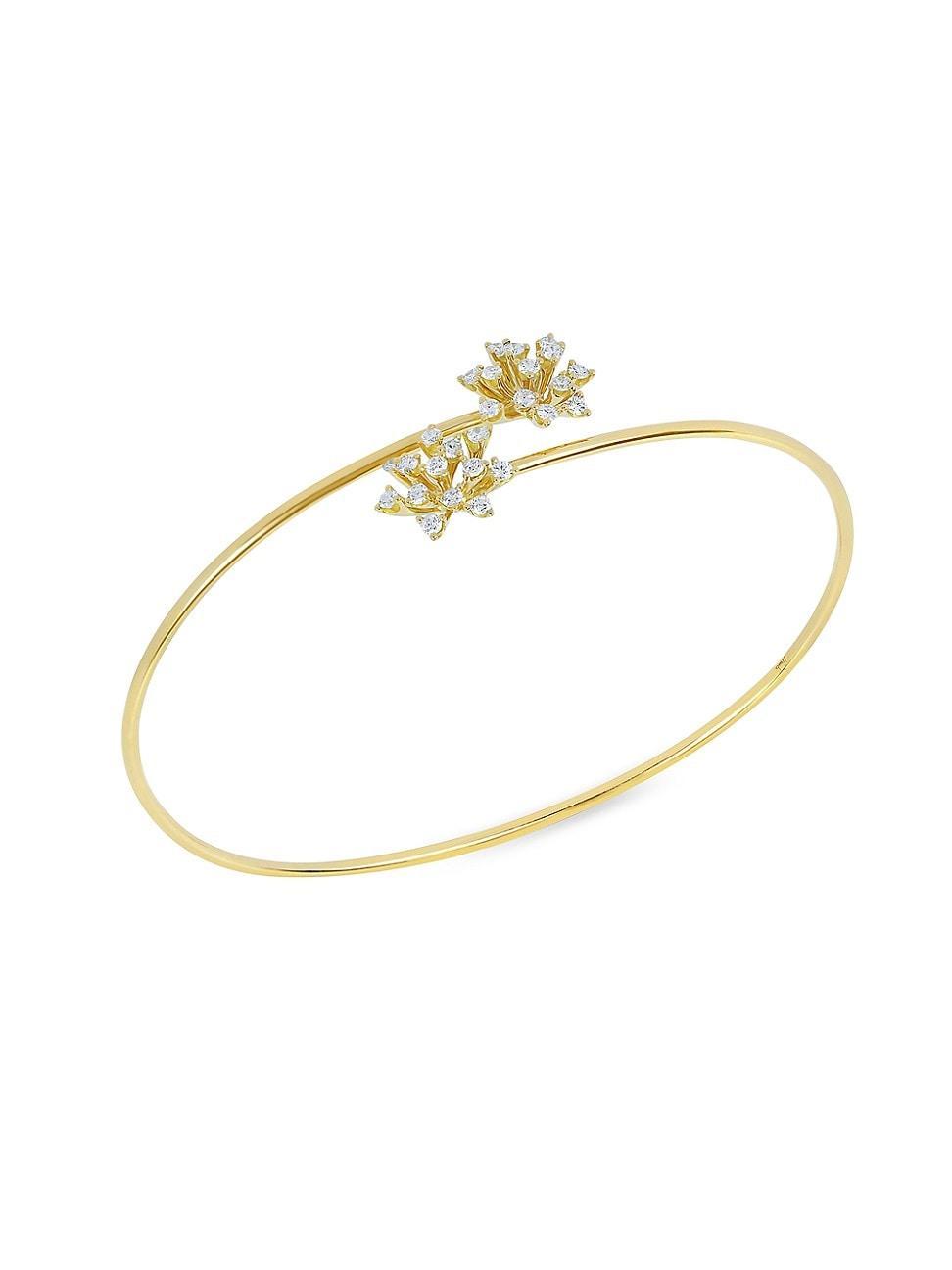 Womens Luminus 18K Yellow Gold & Diamond Bangle Product Image