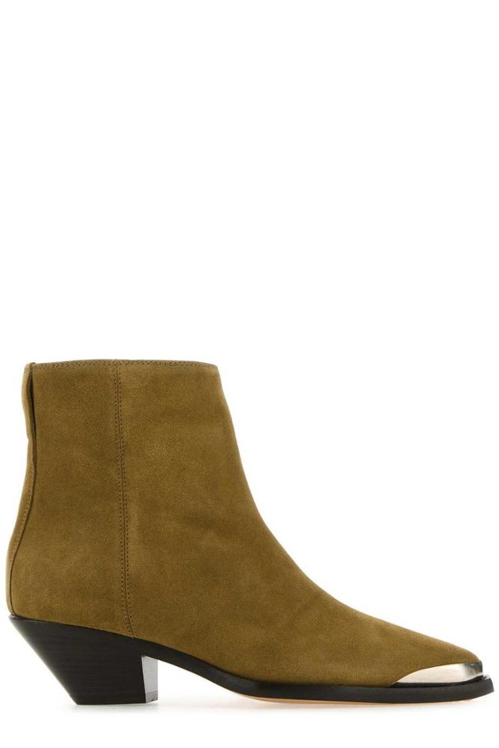 ISABEL MARANT Pointed Toe Ankle Boots In Brown Product Image