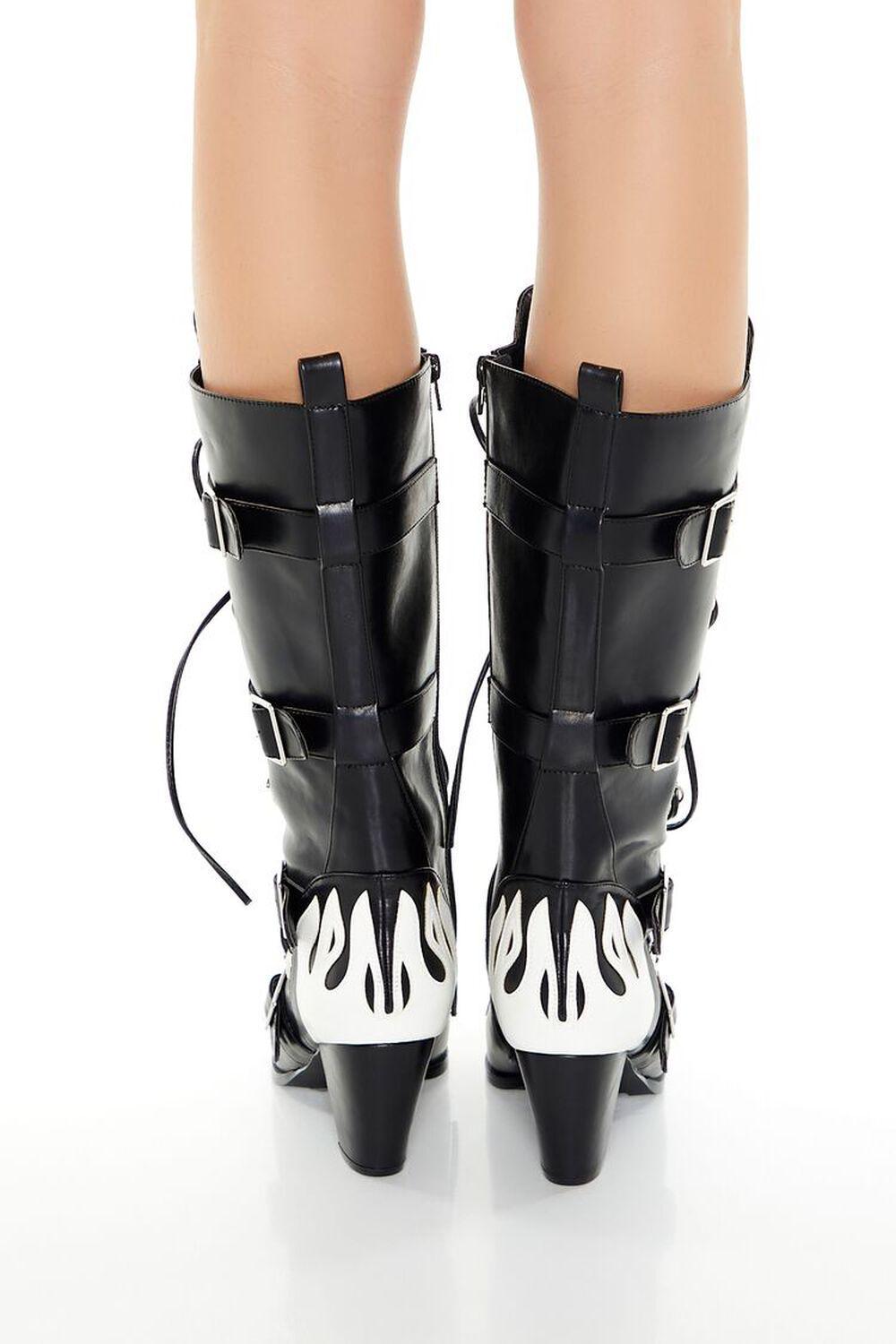 Buckled Lace-Up Flame Boots | Forever 21 Product Image