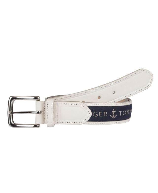 Tommy Hilfiger Mens Tri-Color Ribbon Inlay Leather Belt Product Image